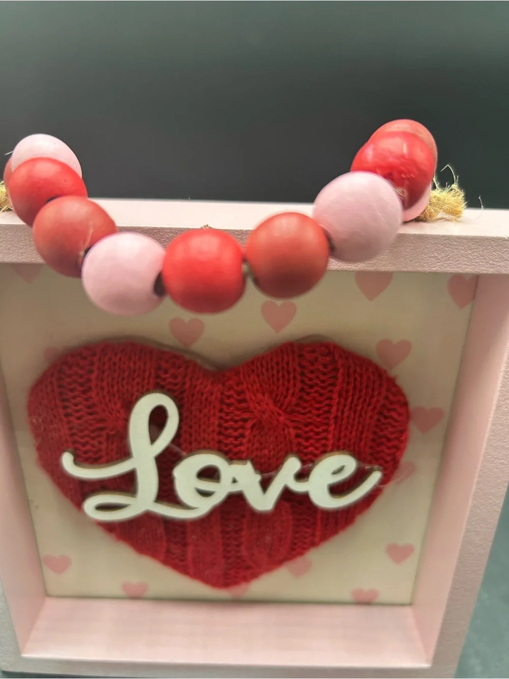Love Wooden Sign - Red and White, valentine